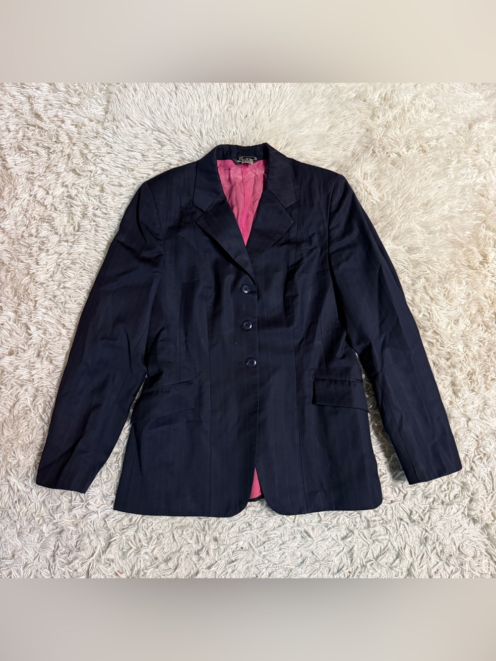 Women’s Size 14T Slim Navy Striped Grand Prix Horseback Riding Show Coat